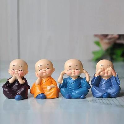 Buddha Monk Set of 4 Statue Figurines Home Decor Items, Decorative Items for Home