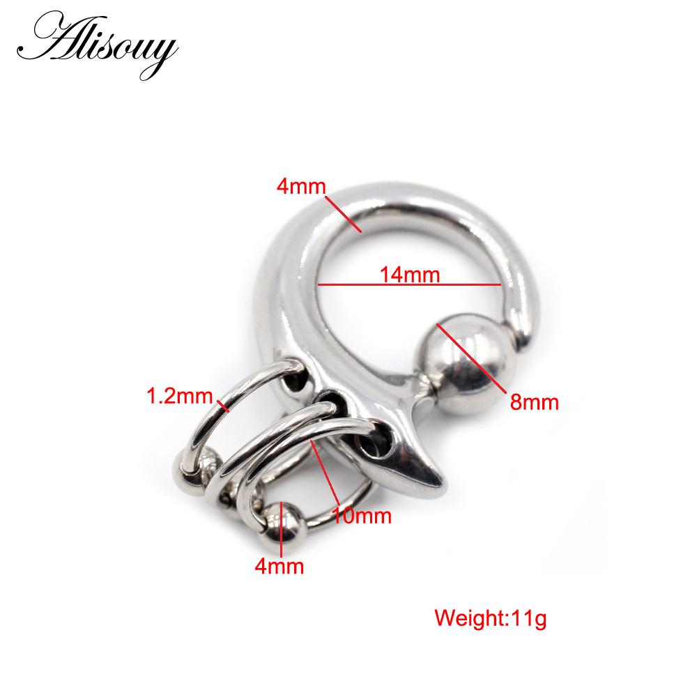 

Alisouy 1 шт., пружинный зажим из нержавеющей стали, кольцо с шариками и бусинами, утяжелители для ушей, большой калибр, растянутые серьги-лепестки, расширитель для ушей, украшения для тела 4mm