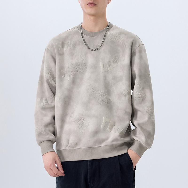 

Counter High-End Retro Pad-Dye Printing Heavy CWEEK CREAM свитер мужской весенне-осенний американский повседневный топ мужская одежда 4XL абрикосовый