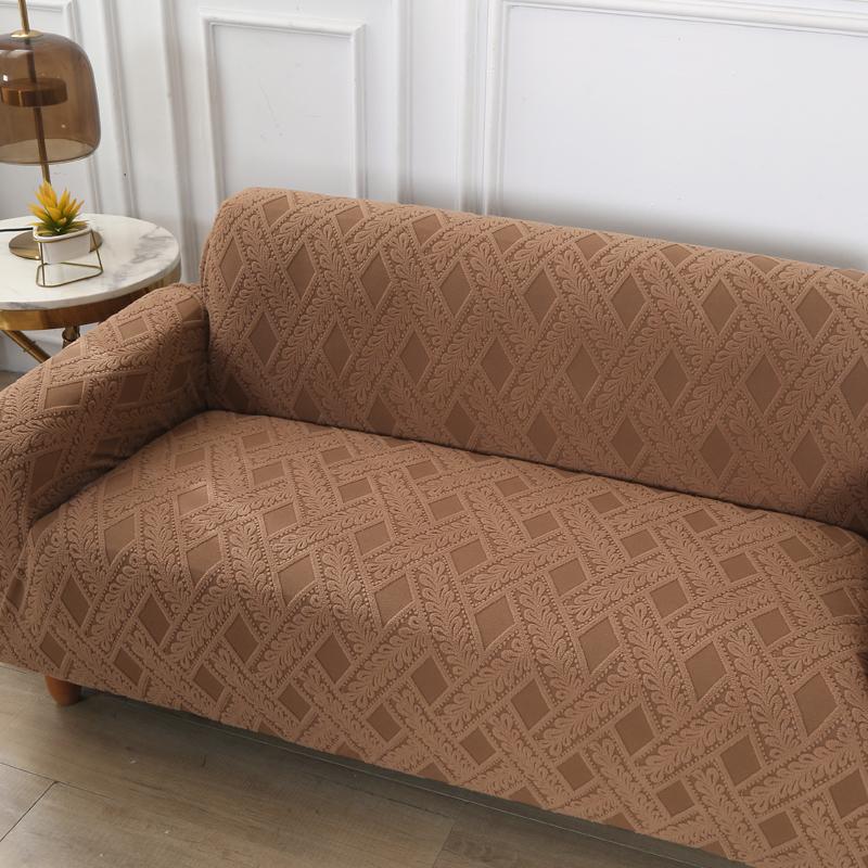Capa de sofá de tecido jacquard elástico, capa de sofá elástica, capa de sofá secional em forma de L, capa de canto para sala de estar, 1/2/3/4 assentos