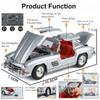 1:24 300SL S400L Car Model Toy Sound Light Pull Back Doors Opened Alloy Diecast Vehicles Models Ornaments Gifts for Kids