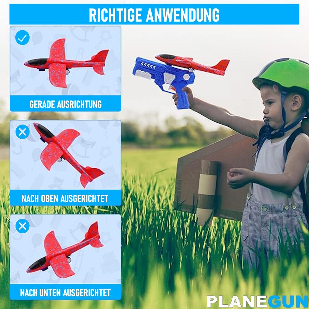 PLANEGUN Airplane Catapult Gun Aircraft Launcher Styrofoam Throwing Glider Launcher
