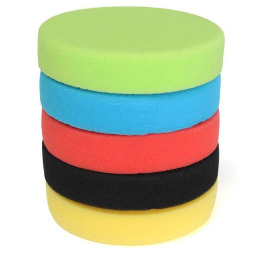 5Pcs Set 3/4/6 Inches Car Buffing Pad Set Sponge Pads For Car Polisher Power Tools Accessories Round Flat Polishing Buffer