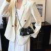 Fashionable Black And Silver Pu Bucket Bag For Ladies With Chic Ruffled Design