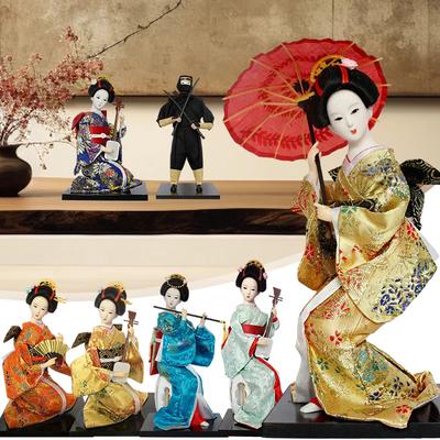 Japanische Geisha-Puppe Asiatische Handarbeiten Kimono-Puppe Heimtischdekoration Miniaturfiguren Skulpturen Sammlung Geschenk Kreativ