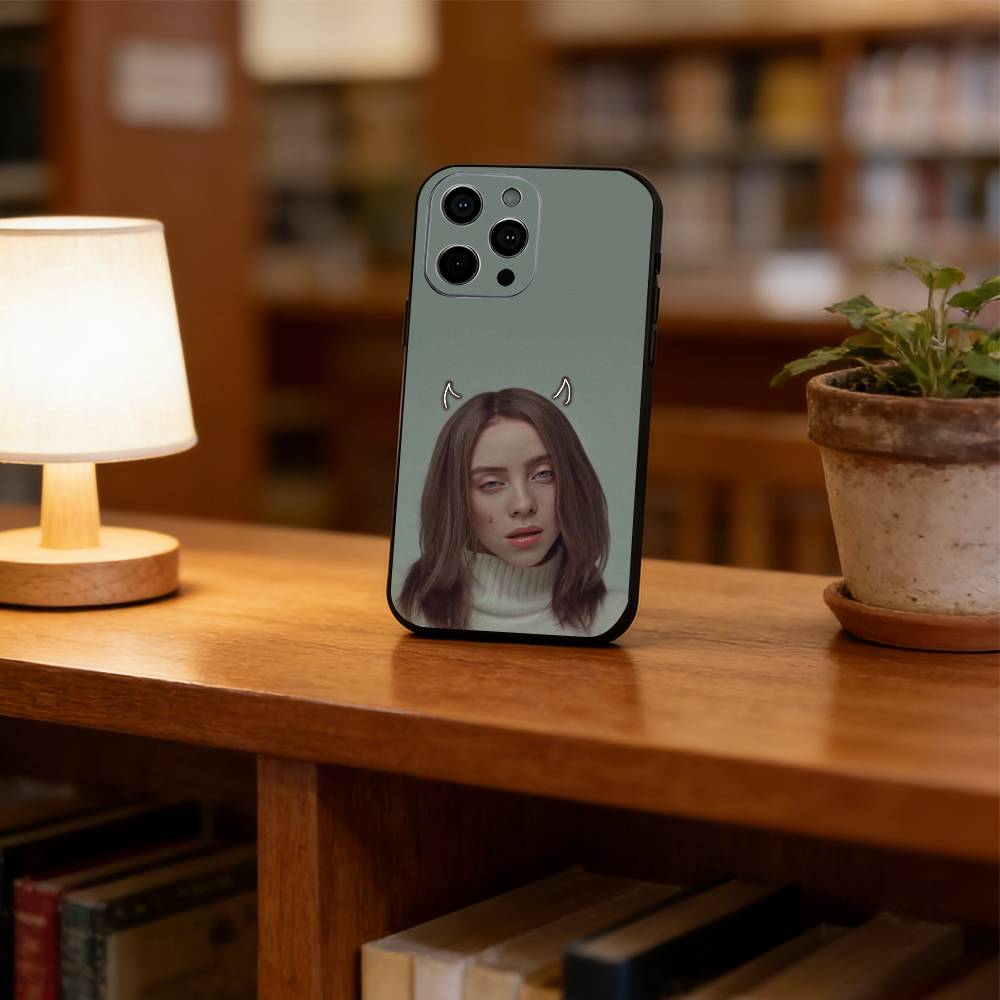 Billie Eilish Phone Case For iPhone 17,16,15,14,13,12,11 Plus,Pro Max,XS,Soft Silicone Black Cover
