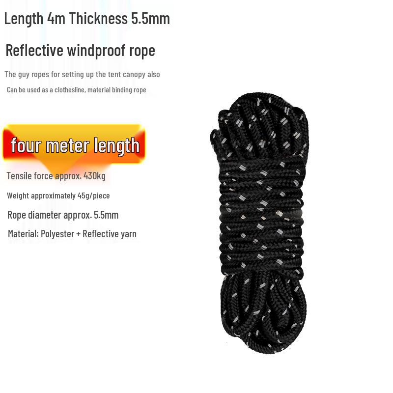 Reflective Wind Rope for Camping Tents - 4mm & 6mm Guy Rope