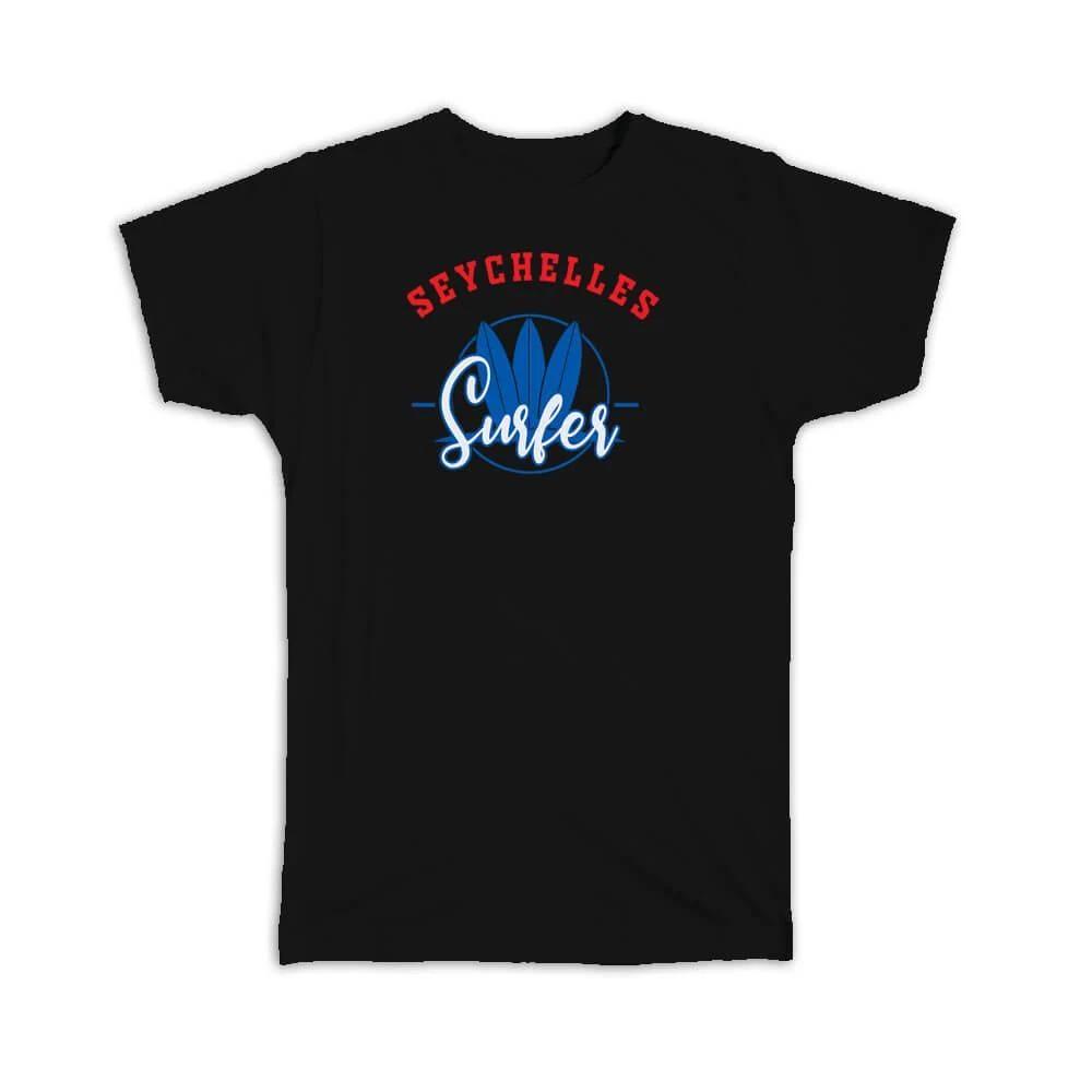 Gift T-Shirt : Seychelles Surfer Tropical Souvenir Travel S