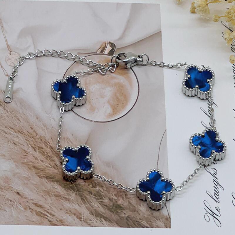 

13ММ15ММ Новый Браслет из титановой стали Счастливый четырехлистный клевер Не выцветает Ювелирные изделия Ручные украшения 15mm