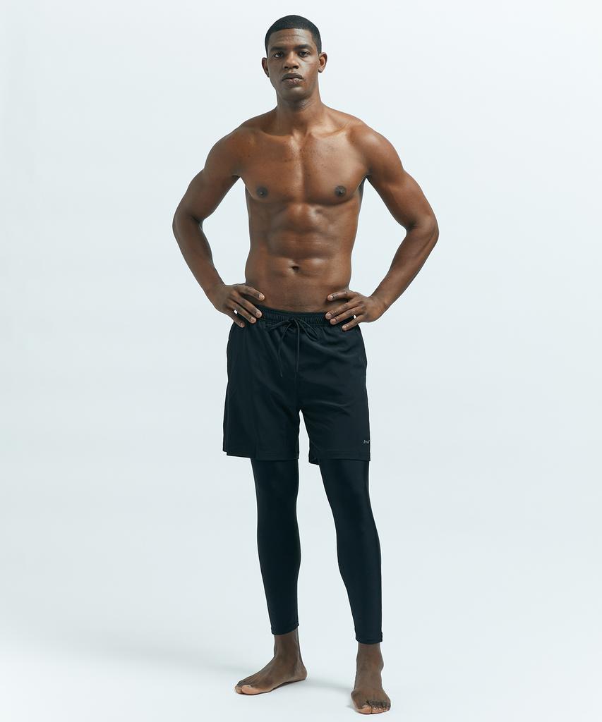 Leijibi Freemove Running Essentials Men'S 9/1 Length 2-In-1 Leggings Pants Black