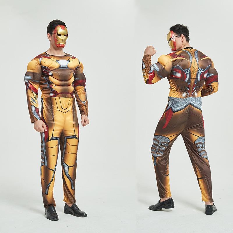 Cosplay Iron Man Hero New Adult Yellow Steel Captain Batman Adult Muscle Costume Male