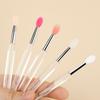 1 Pcs Portable Silicone Lip Brush With Cover Soft Lipstick Brush Washable Without Staining Transparent Handle Lip Makeup Brush