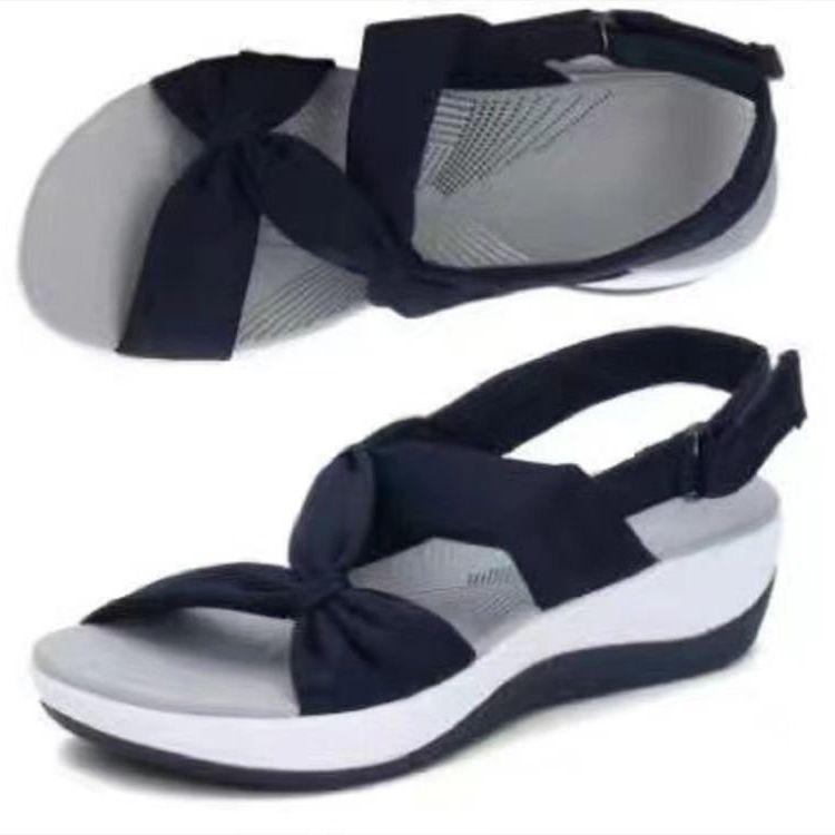 Plus Size 35-43 Shoes for Women Sandals Summer Roman Bow Platform Wedges Non Slip Beach Shoes Walking Comfortable Sandalias