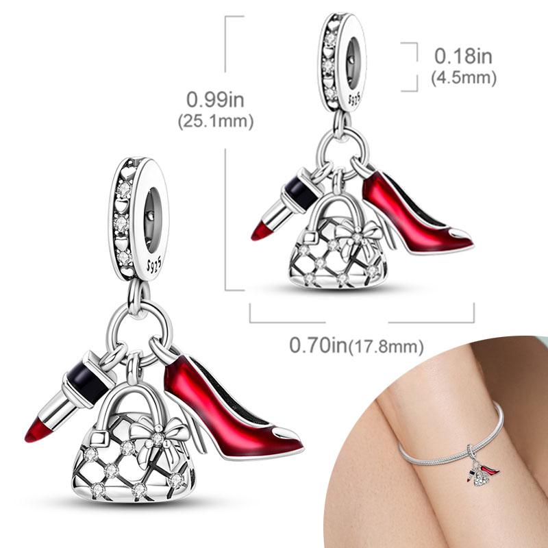 New Copper Plated Red Charms Beads Coffee Cherry Charm Pendant Fit Original Bracelet Diy Women Jewelry Accessories