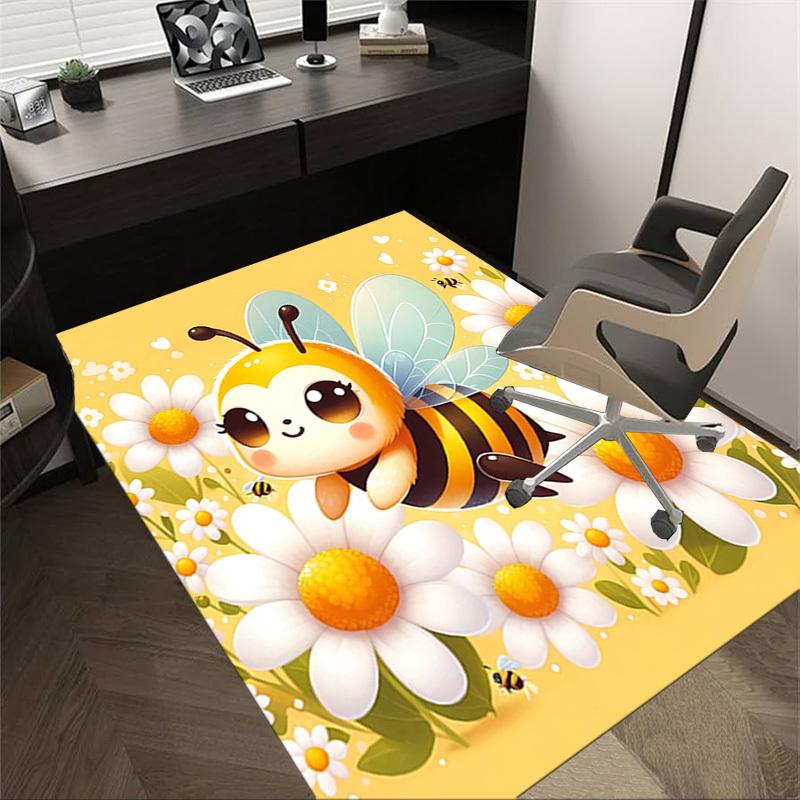 1PC Bee Flowers Extra Large Non Slip Floor carpet, Office, family, bedroom, Studio   Large Area Rug Indoor Rugs, , Vibrant Colors