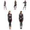 Fashionable Skeleton Jumpsuit For Women With Long Sleeves And Zipper Design