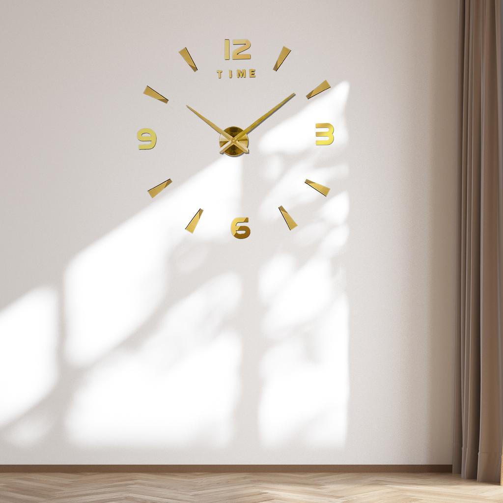 DIY Wall Clock Frameless Silent Modern 3D Mirror Wall Sticker Clock for Bedroom Living Room Home Decoration