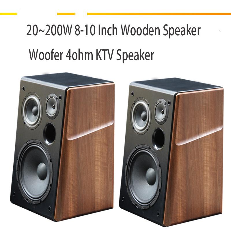8/10 Inch 200W Wooden Speaker Woofer 4ohm KTV Speaker Treble Home Singing Audio Home Fever Passive Speaker Bookshelf Speaker