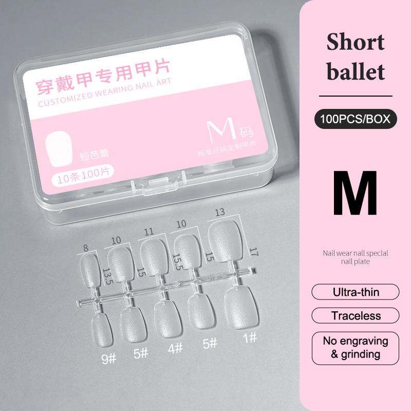 100Pcs/Box Xs/S/M Fake Nails No Polishing No Trace Press On Nails Clear Artificial Thin Nail Tips For Nail Extension Home Diy