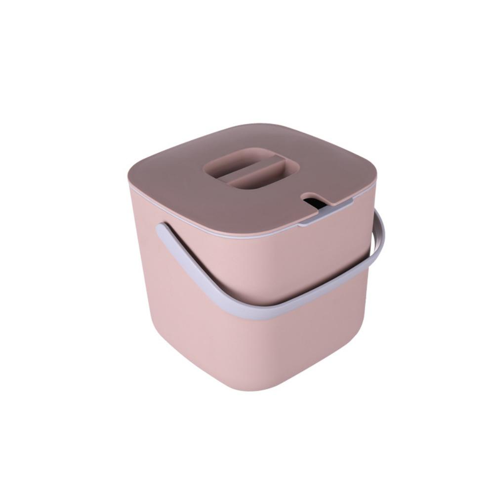 2 Tier Kitchen Food Waste Bucket with Drainer Garbage Bin Portable Tea Trash Can  Table
