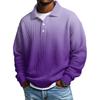 Men Casual Button Down Shirt Golf Pullover V Neck Stand Collar Fashion Fall Sweatshirt