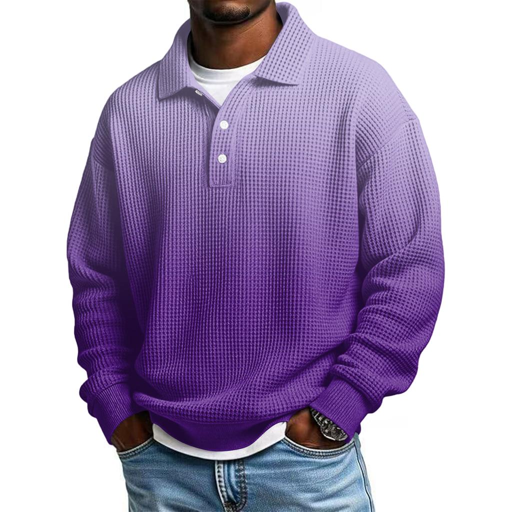Men Casual Button Down Shirt Golf Pullover V Neck Stand Collar Fashion Fall Sweatshirt