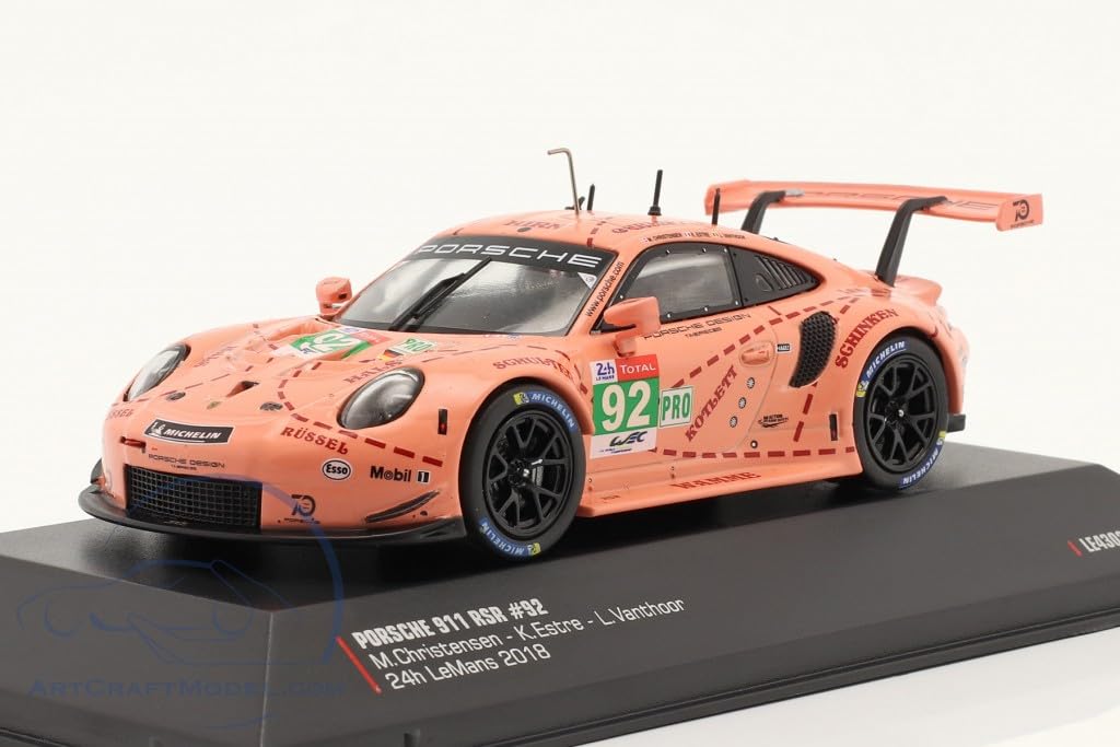 

IXO Scale Литая модель Porsche 911 RSR Розовый 24 часа Ле-Мана 2018 1/43 Автомобиль Победитель, Класс LMGTE-Pro, Свинья, [Б/У] розовый