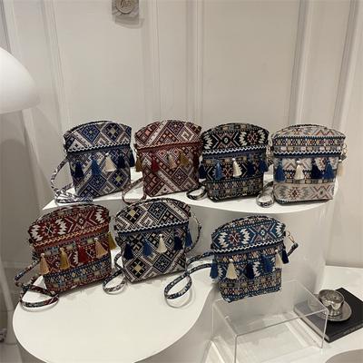 Ethnic Style Bag, Women's Breast Bag, High-end Temperament, Fringed Bag, Versatile Color Belt, Shoulder Messenger Bag, Women