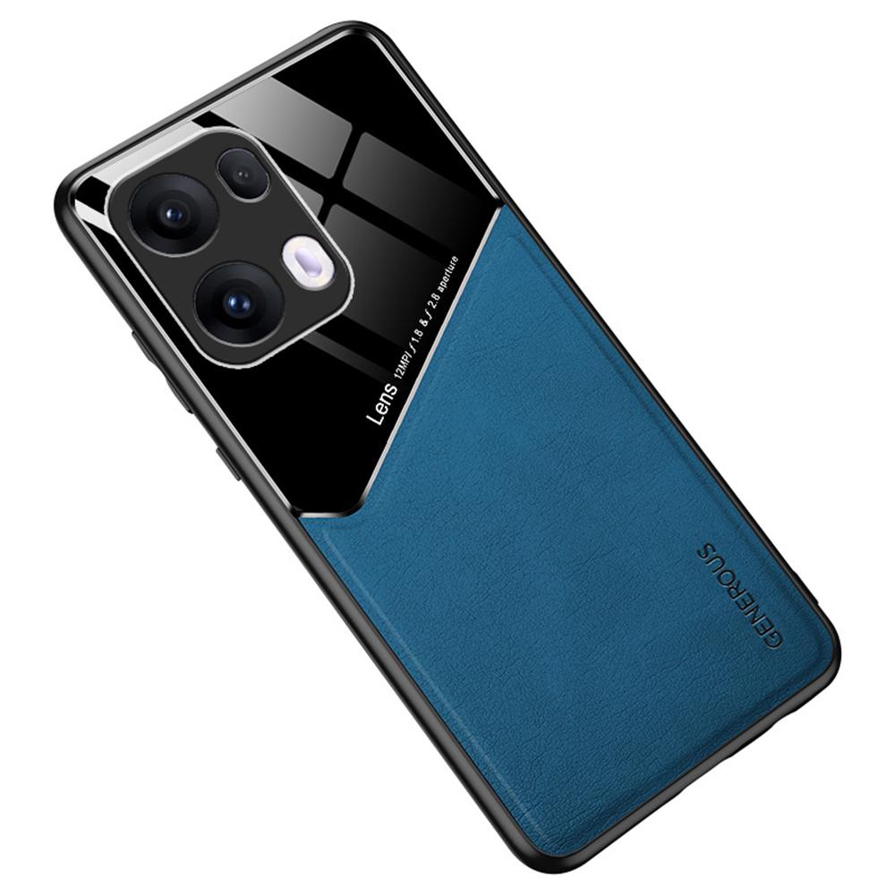 For Oppo Reno13 Pro 5G Case Leather Coated PC+TPU Phone Back Cover