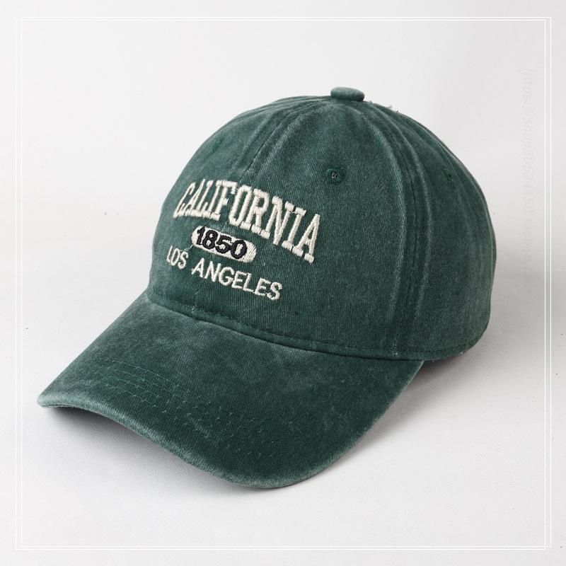 New Hat Japanese Trend Wide Brim Versatile Washed Baseball Cap Men's Korean Version Embroidered Letter Cap Women