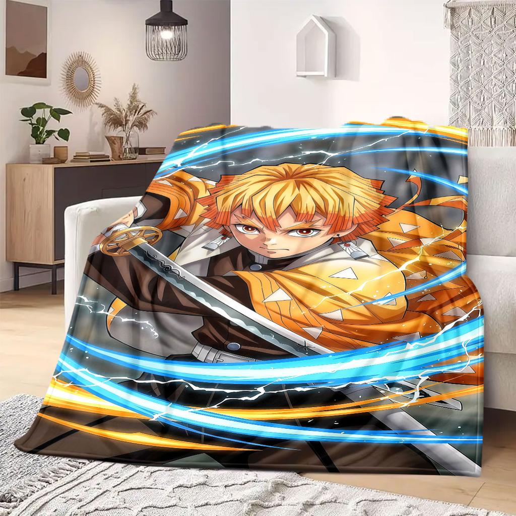 Rengoku Flame Hashira Flannel Blanket Warm,Comfortable,Suitable for Bedrooms,Sofas,Beds,Chairs,Picnics,Travel