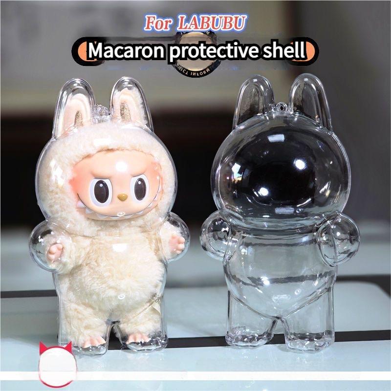 Labubu Pumpkin Protective Case Clear Acrylic Dust Cover for Generation 1 2 Doll Display Halloween Accessory Cover