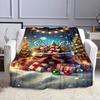 Christmas Gifts and Candy Cane Sack Patterned flannel blanket perfect for the bedroom living room, sofa, or a little nap