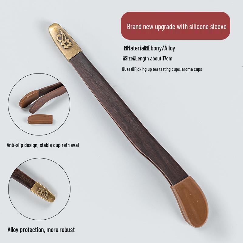 Ebony Gentlemen's 5-Piece Tea Ceremony Set: Copper Tea Tongs, Spoon, Scoop, Needle, Pick - Kung Fu Tea Accessories