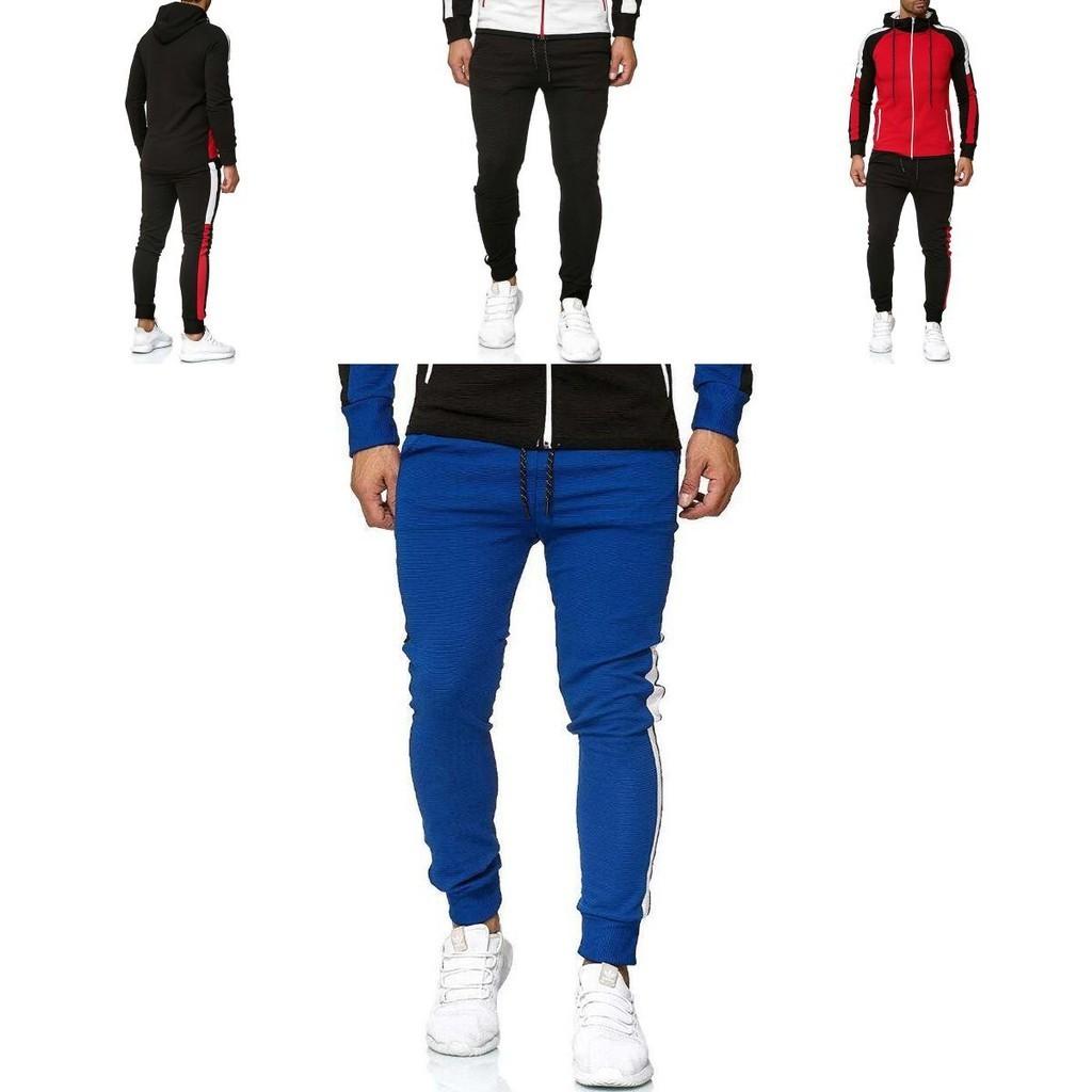 Stylish Men's Tracksuit Jogging Hoodie Coat Jacket With Zipper And Adjustable Pants Set For Activewear