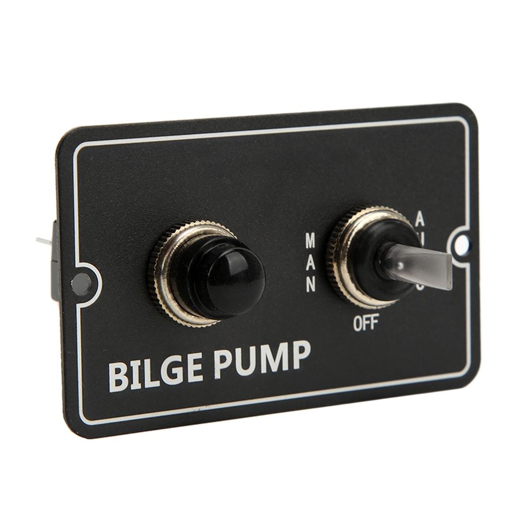 Bilge Pump Switch Aluminum Rocker Toggle Switch Manual Auto for Boat Marine 12 24V 15A LED Indicator