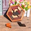 Classical Hexagon Tangram Puzzle Wooden Brain Teasers For Kids Logic Thinking Games Casse Tete Rompecabezas De Madera