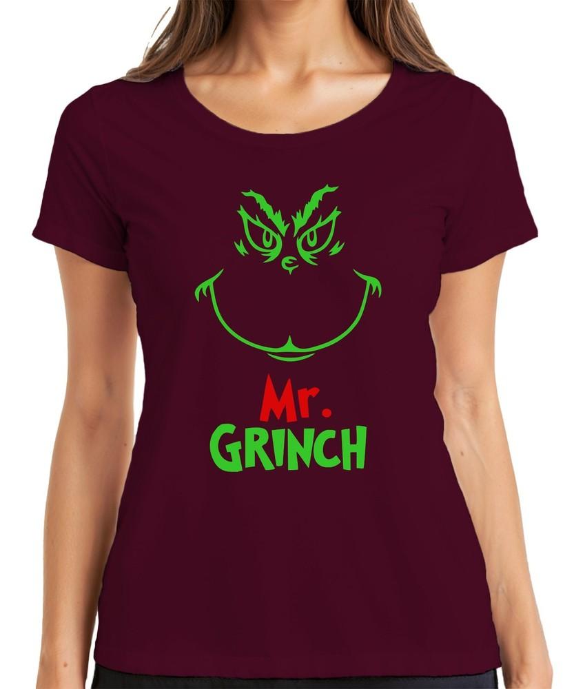 Mr Grinch Christmas Funny Xmas Gift Grinchfan Retro Ladies Tshirt
