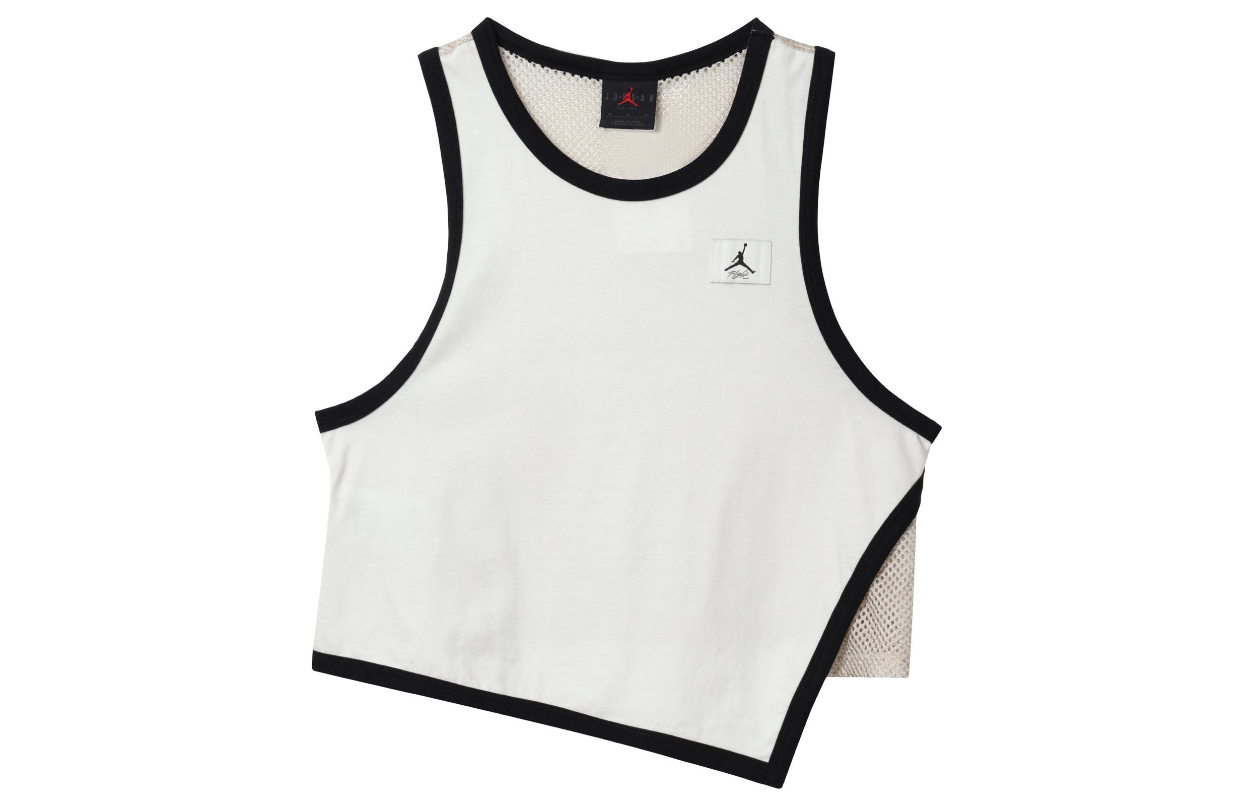 Jordan Tank Tops Women s White Crew Neck Moderate Straight Fit DO5036-133 L