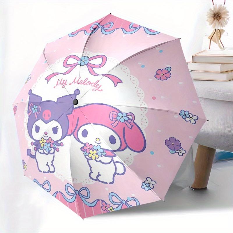 International Women's Day,My Melody Automatic Folding Umbrella-Simple 8-Rib Design, Bright Cartoon Pattern, Durable Iron Frame, Suitable For