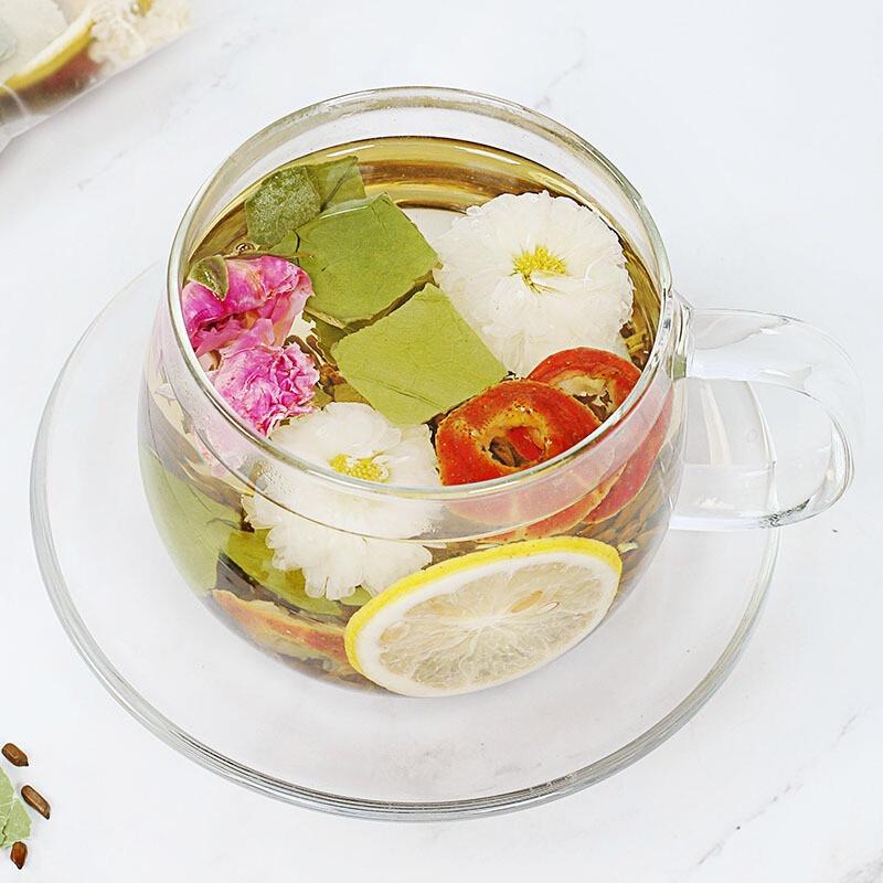 Lemon Lotus Leaf Tea - Rose Hawthorn Chrysanthemum Cassia Seed Herbal Blend