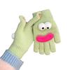 Lustige Cartoon Strickhandschuhe Niedliche Große Augen Warme Handschuhe Winter Gerippte Touchscreen-Handschuhe zum Fahren Pendeln Radfahren Tägliche Erledigungen