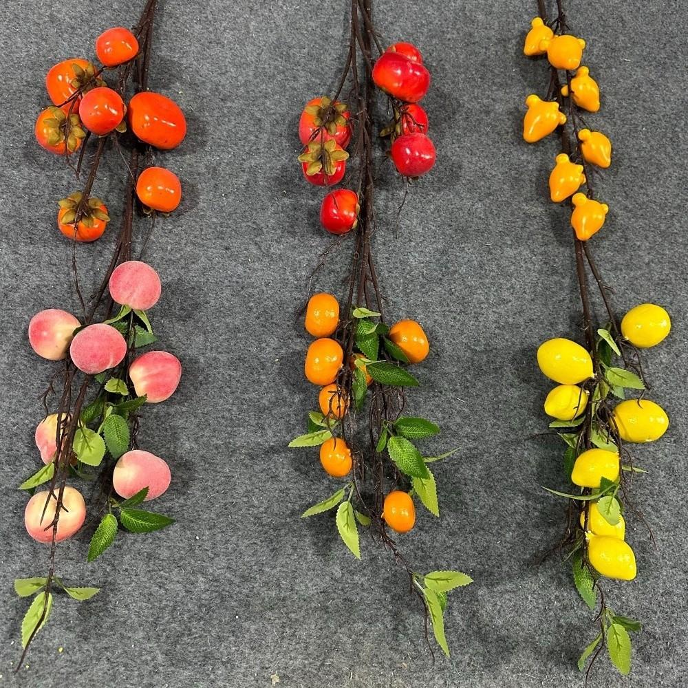 Realistic Artificial Fruit Branches 7 Fruit Multi-Branch Foam Fruits Branches Lifelike Decorative Plastic Fruit Ornaments