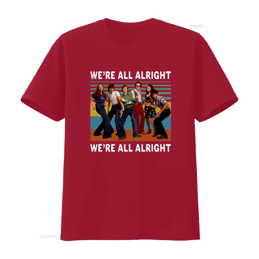 Vintage Retro That 70s Show Were All Alright Cast Print Casual T Shirt Vintage Breathable Graphic Top For Everyday Wear