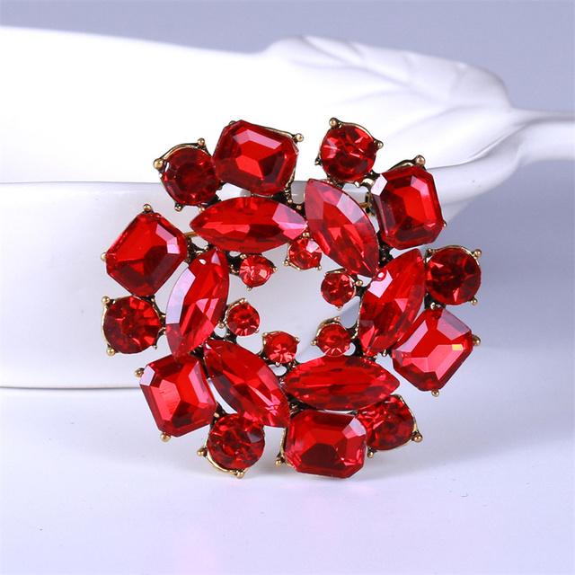 Flower Alloy Pin Fashion Rhinestone Crystal Corsage Simple Temperament Clothing Accessories