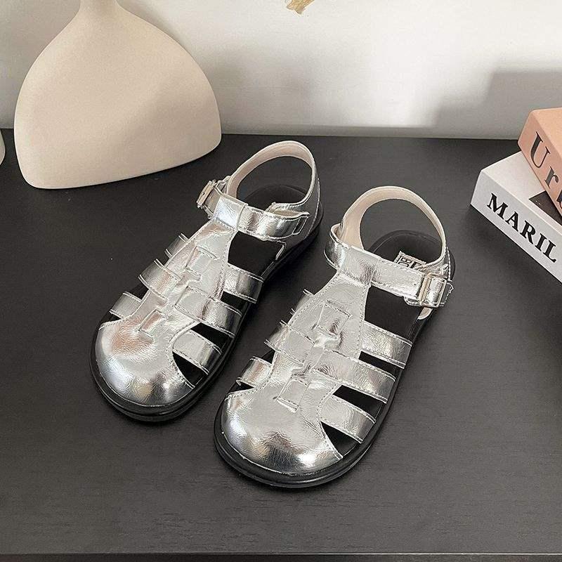 Women's Retro Woven French Flat Roman Sandals - Soft Sole Clogs for Casual Summer Beachwear 2025.