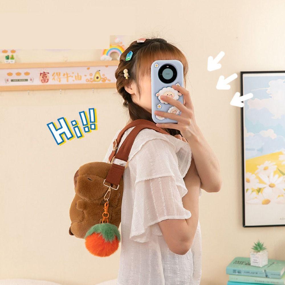Capybara-Umhängetasche aus Plüsch, Capybara, große Kapazität, Capybara-Plüschtasche, Geburtstagsgeschenk für Kinder