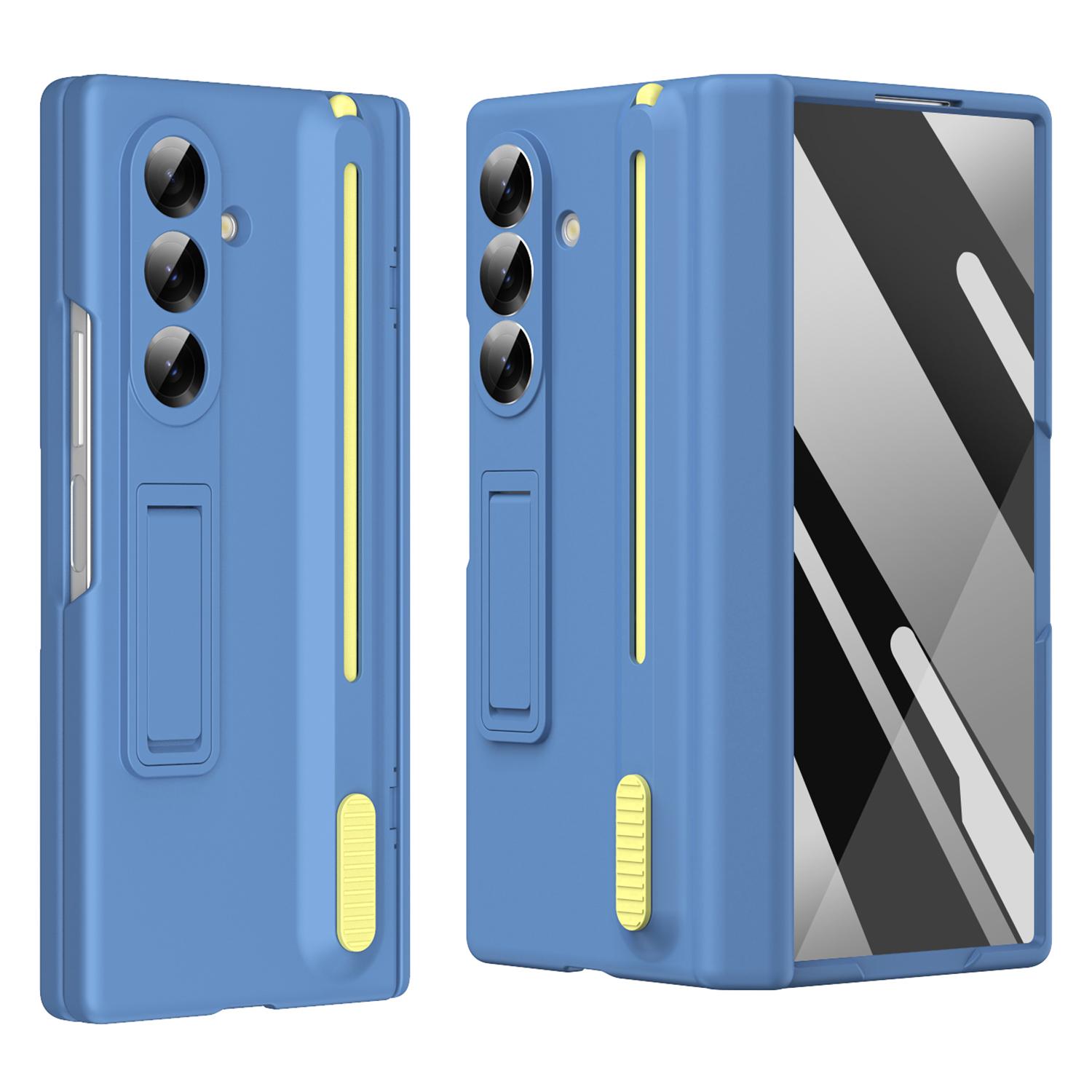 

Чехол-подставка для телефона Samsung Galaxy Z Fold7 5G с защитным стеклом для экрана и стилусом Sky Blue