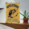 Pc Vintage Humor Metal Sign  Farmyard Chicken Art with Keep Gate Closed Funny Quote Rustic Farmhouse Wall Decor Durable
