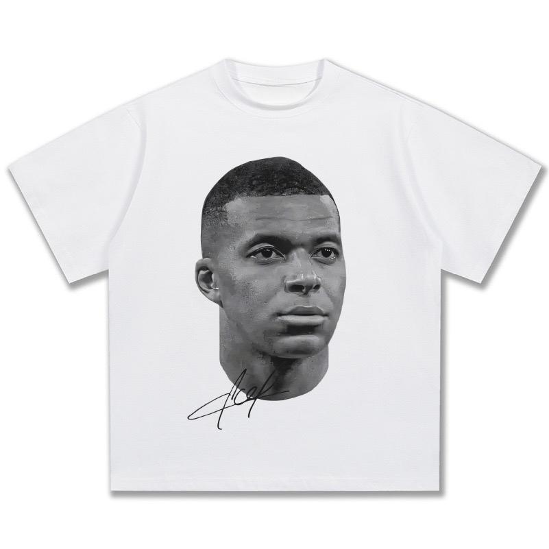 Mbappé man clothing Cotton normcore football Tshirt jersey Casual Breathable Printed retro Streetwear Fashion Oversized Casual